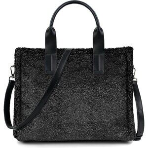 Large Tote Bag for Women Soft Winter Fuzzy Furry Shoulder Purse Handbag